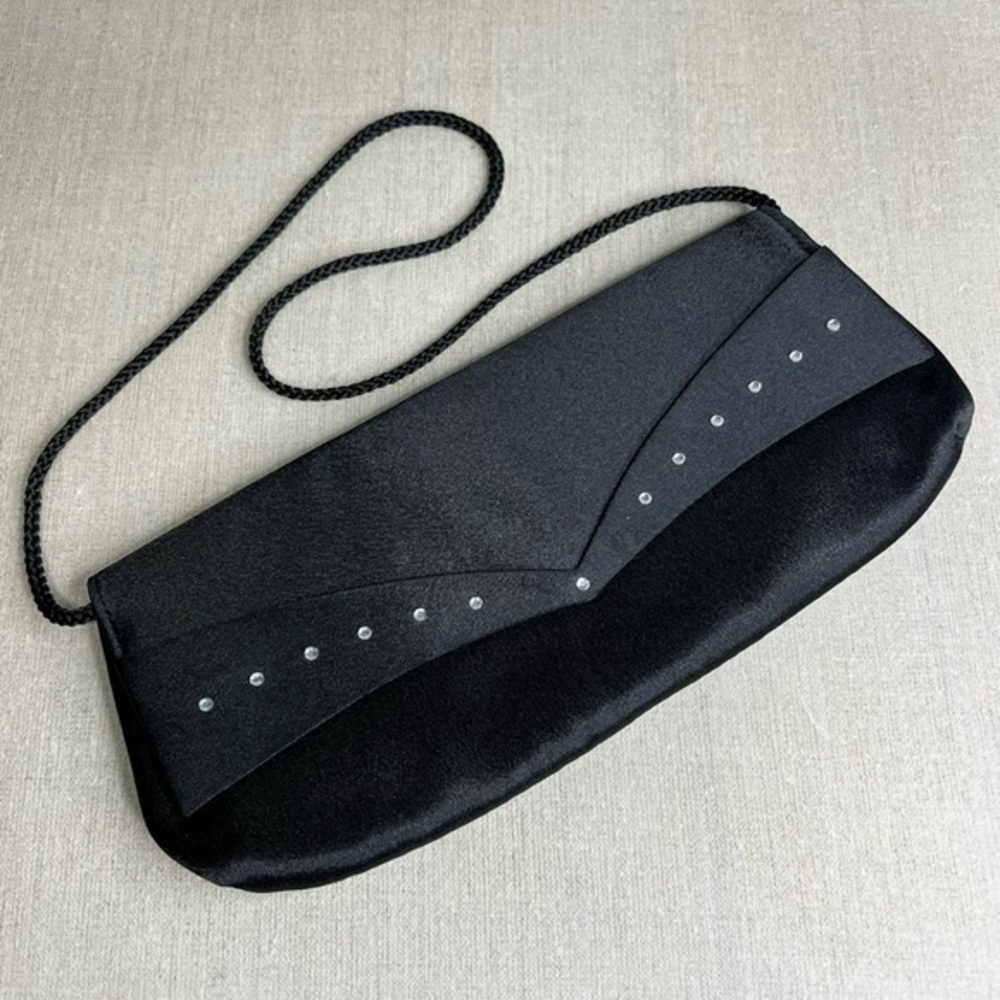 ❤️3 for $25❤️ Jessica McClintock Classic Satin Black Clutch